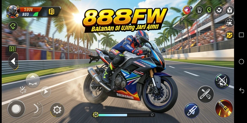Gambaran eksepsional dari gameplay balapan motor yang mendebarkan.