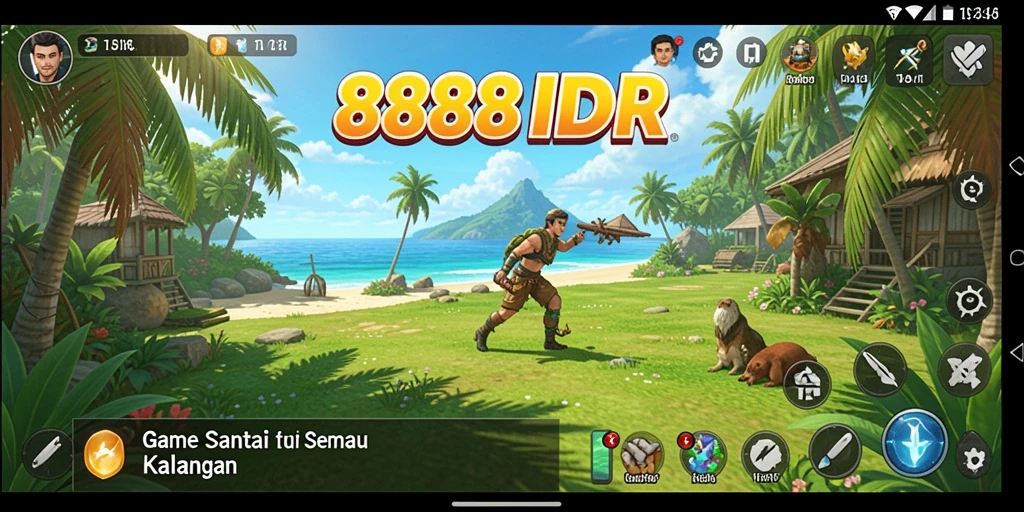 Screenshot utama menampilkan gameplay menyenangkan 888IDR.