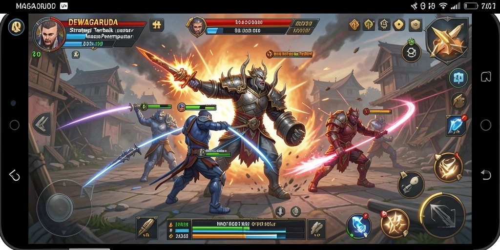 Tampilan gameplay mendebarkan DEWAGARUDA dengan strategi yang mendetail.
