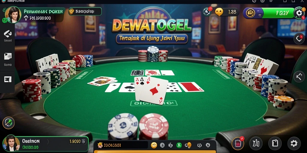 Tampilan gameplay seru dengan interaksi poker yang mendebarkan.