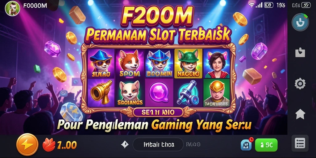 Screenshot F200M menampilkan aksi seru dari permainan Slot yang mendebarkan.