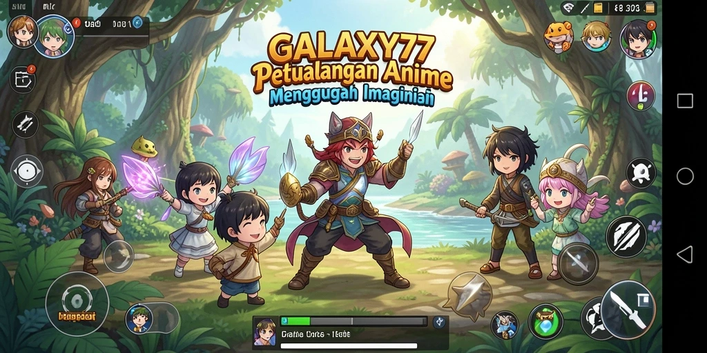 Tampilan menarik dari gameplay Anime GALAXY77 yang penuh warna.