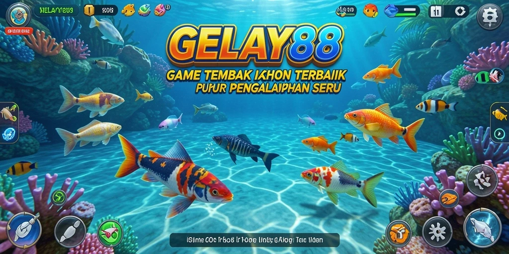 Screenshot utama GELAY88 menampilkan aksi seru menembak ikan.