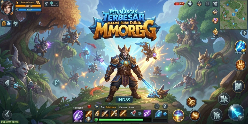 Screenshot utama IND89 menampilkan aksi seru dalam pertempuran MMORPG.