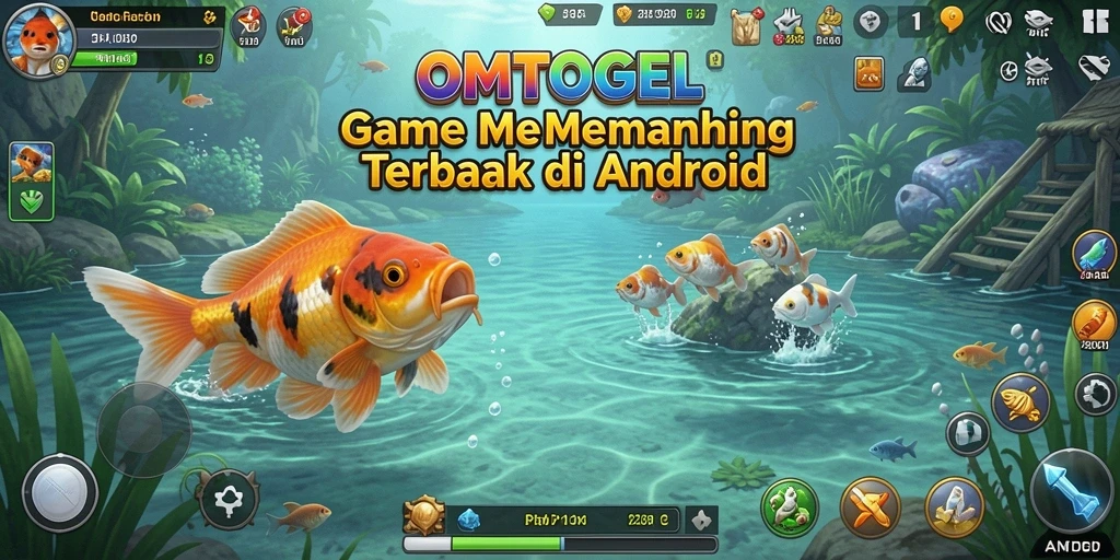 Screenshot gameplay OMTOGEL yang menunjukkan aksi memancing yang mendebarkan.