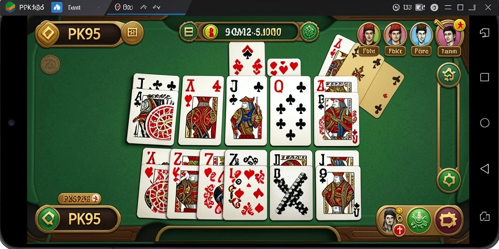 Tampilan gameplay PK95 yang menakjubkan dengan suasana Domino klasik.