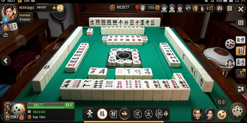 Tampilan permainan RICIS77 dengan grafis Mahjong yang menawan.