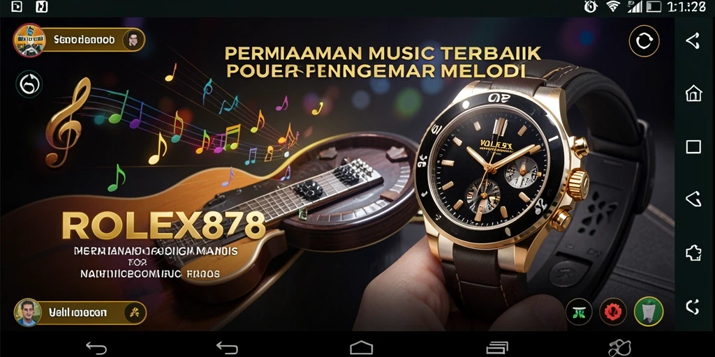 Tampilan utama gameplay ROLEX878 menampilkan interaksi musik yang mengasyikkan.