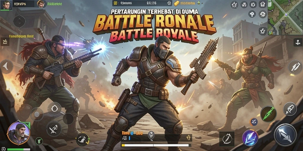 Menampilkan gameplay seru RSNVIP6 di medan perang Battle Royale.