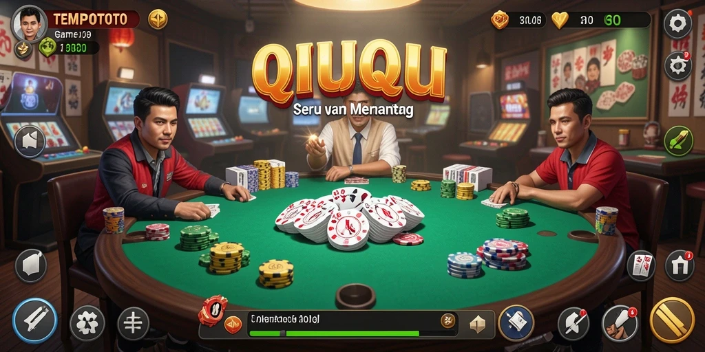Tampilan gameplay seru dari TEMPOTOTO dalam aksi QiuQiu.